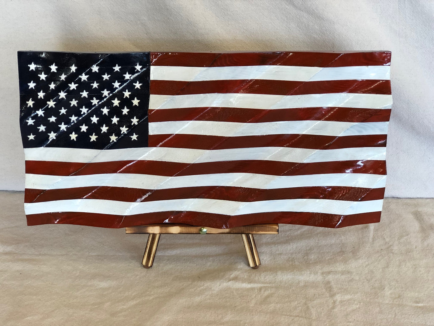 Small Wavy Wooden Flag