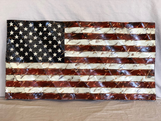 Wavy Wooden Distressed Flag