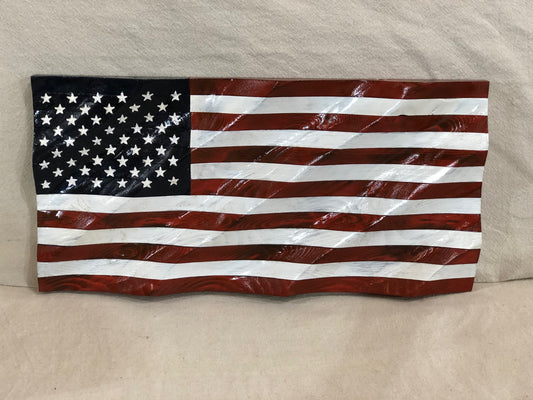 Small Wavy Wooden Flag